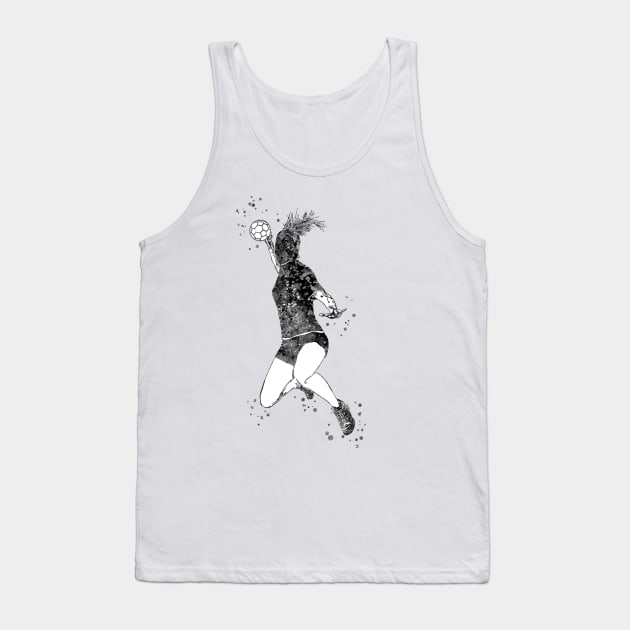 Handball Player Girl Hits The Ball Tank Top by RosaliArt